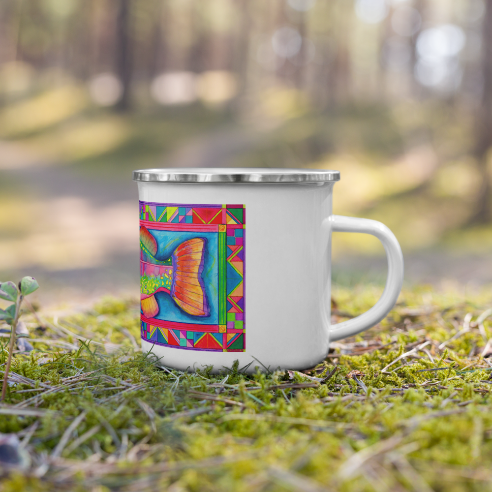 "Tropical Rainbow" Painting - Enamel Mug