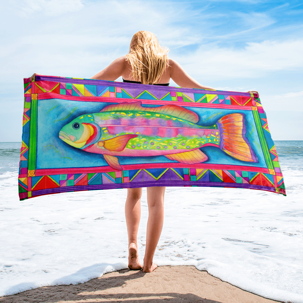 Rainbow Trout - Medium Beach Towel