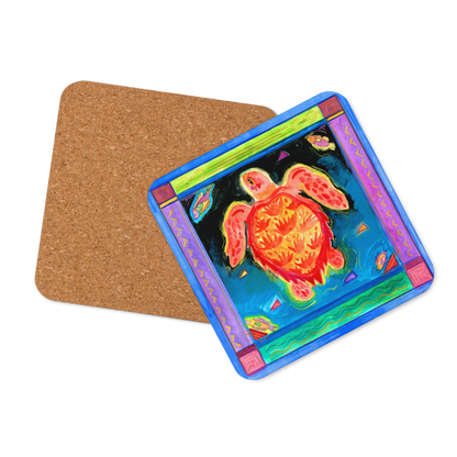 "Florida Seas" Painting - Cork-back Coaster