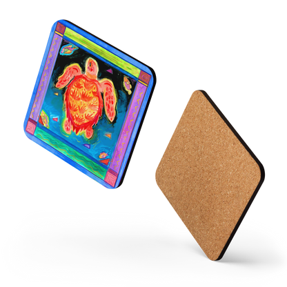 "Florida Seas" Painting - Cork-back Coaster